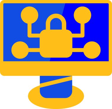 bilgisayar güvenlik simgesi düz biçimli