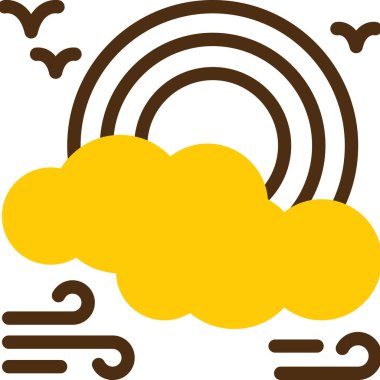 Bulutlu hava durumu ikonu, vektör illüstrasyonu