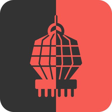 Kırmızı ve siyah ve beyaz ikonun vektör illüstrasyonu