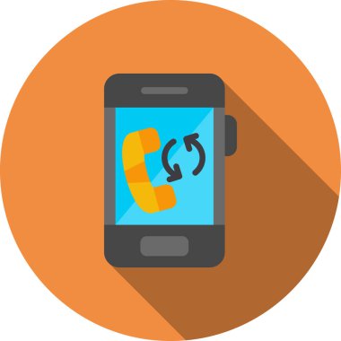 Düz dizaynlı telefon simgesi