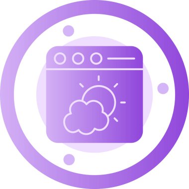 Bulut Hesaplama. Web simgesi basit illüstrasyon