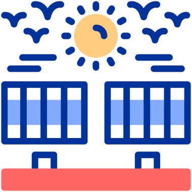 Modern tarzda bir binanın vektör illüstrasyonu