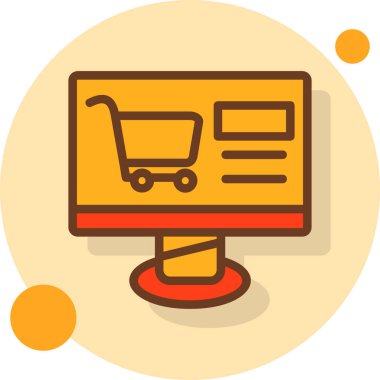 Alışveriş arabası. Basit resimleme