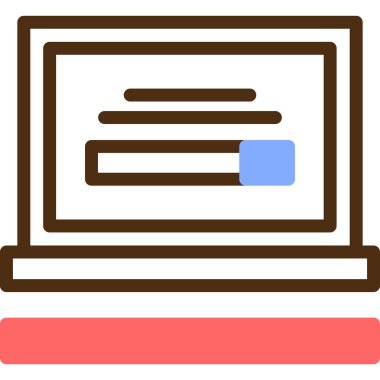 dizüstü bilgisayar web simgesi, basit vektör illüstrasyonu