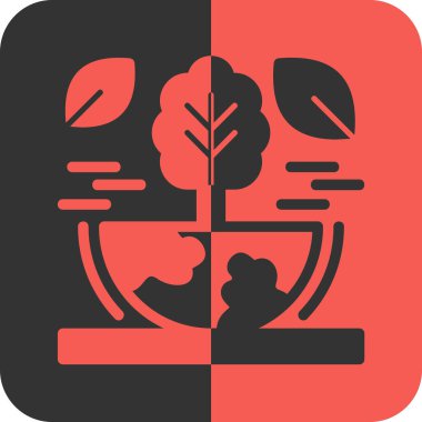 Bir ağaç simgesinin vektör illüstrasyonu