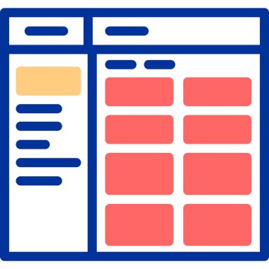 Tarayıcı arayüzü simgesi ile doldurulmuş dış hat biçimi
