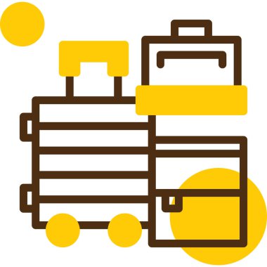 Bavul. Web simgesi basit illüstrasyon