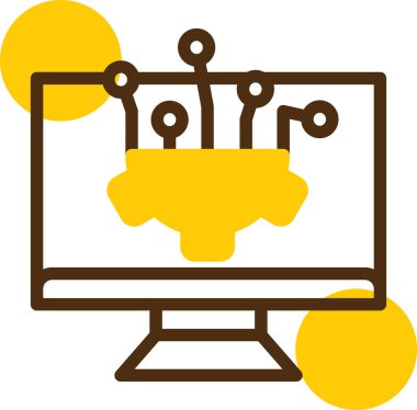 Bir bilgisayar simgesinin vektör illüstrasyonu