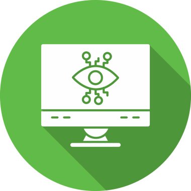 Virüslü bilgisayar monitörü, vektör illüstrasyonu