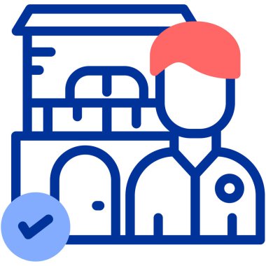 Bir bina simgesinin vektör illüstrasyonu