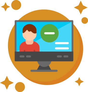 Çevrimiçi konferans. Vektör illüstrasyonu