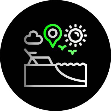 Harita simgesi soyut arkaplan grubunda izole edildi