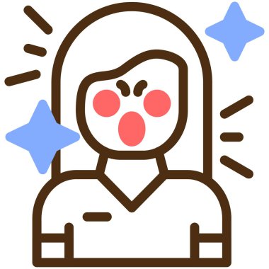 Kadın. Web simgesi basit illüstrasyon