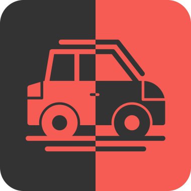 Renk arkaplanı üzerinde vektör araba resimleme