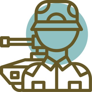 Asker. Web simgesi basit illüstrasyon