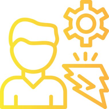 Vites simgesi olan bir adamın vektör çizimi