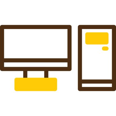 Bilgisayar monitörü ve tablet simgesi vektörü web ve mobil uygulama tasarımınız için beyaz arkaplanda izole edildi, bilgisayar monitörü logosu kavramı