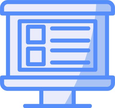 Bilgisayar monitörü. Web simgesi basit illüstrasyon