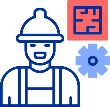 Mühendis. Web simgesi basit illüstrasyon