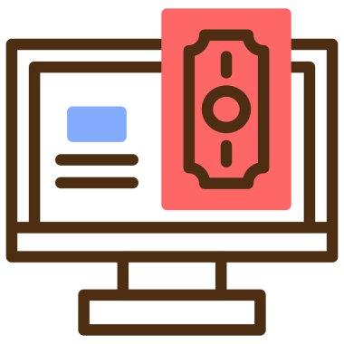 Bilgisayar. Web simgesi basit illüstrasyon