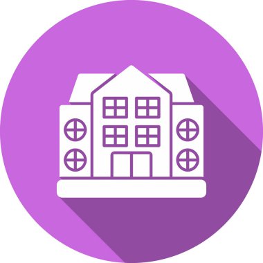 Okul. Web simgesi basit illüstrasyon