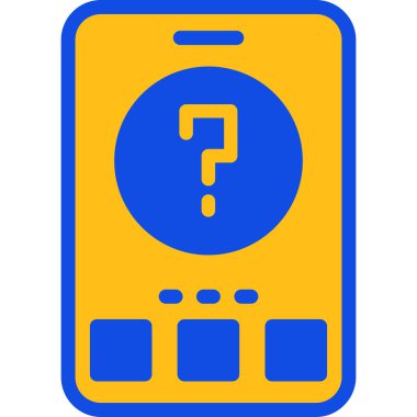 Cep telefonunda soru işareti var. Web simgesi basit illüstrasyon