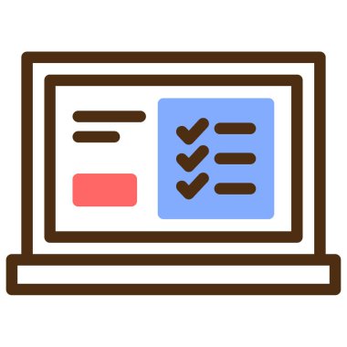 Web simgesi. Dizüstü bilgisayarın vektör çizimi