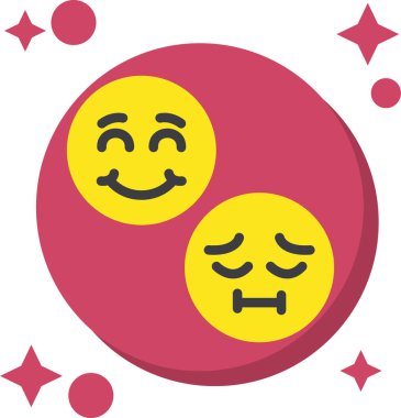 Düz şekilli emoji yüz simgesi