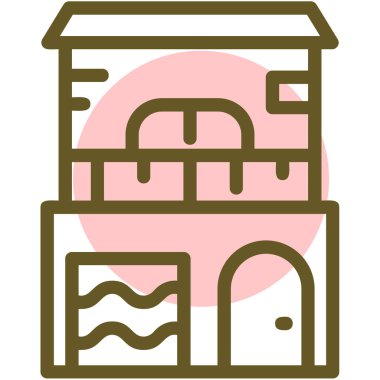 Otelde. Web simgesi basit illüstrasyon