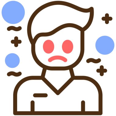 Yüzü simgeli üzgün adam