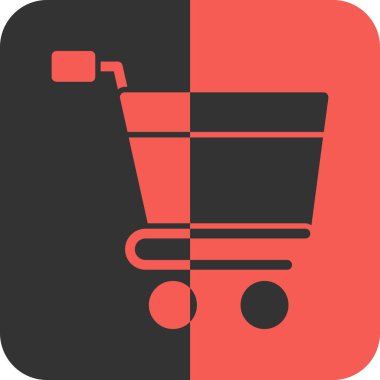 Alışveriş arabası simgesi, vektör illüstrasyonu