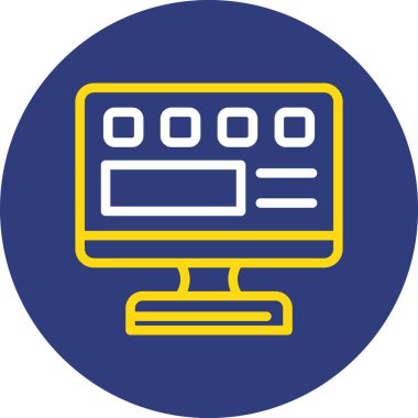 Bilgisayar ekran simgesini ana hat biçiminde izleName