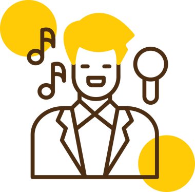 Mikrofonu ve müziği olan bir adam.