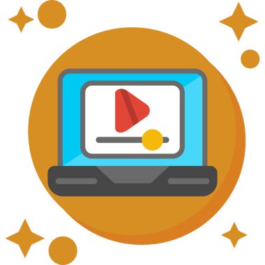 video kamerası ve yıldızı olan bir laptop.