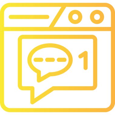 Sohbet web simgesi, basit vektör illüstrasyonu