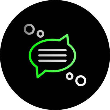 Sohbet kabarcığı simgesi soyut arkaplanda izole edildi