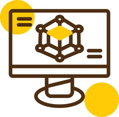 Bir bilgisayar simgesinin vektör illüstrasyonu