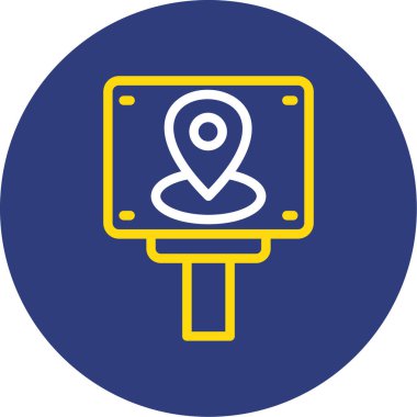 Yol işareti simgesinin vektör illüstrasyonu