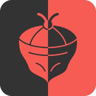 Çin fenerinin siyah beyaz simgesi.