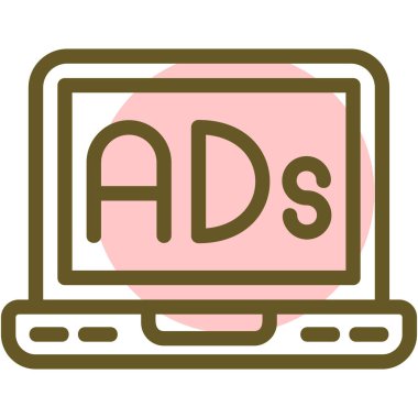 ad düz renk vektör simgesi dekoru