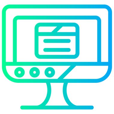 Monitör. Web simgesi basit illüstrasyon