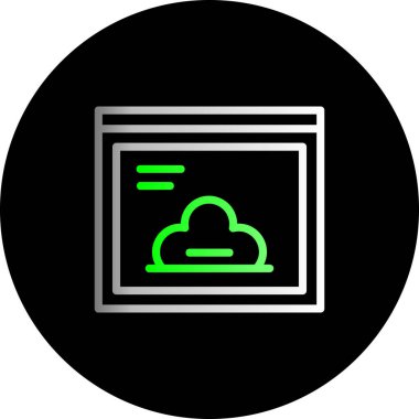 Bulut hesaplama kabartma renk simgesi