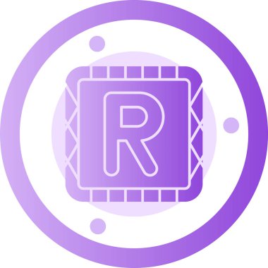 Tek harf simgesinin vektör illüstrasyonu