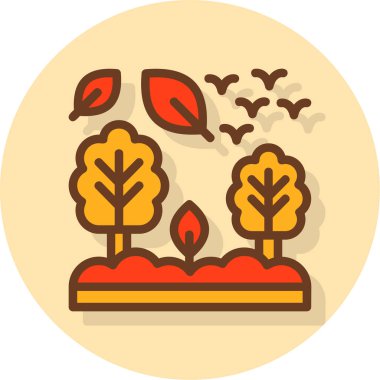 Beyaz arka planda izole edilmiş modern vektördeki orman simgesi. sonbahar sembolü