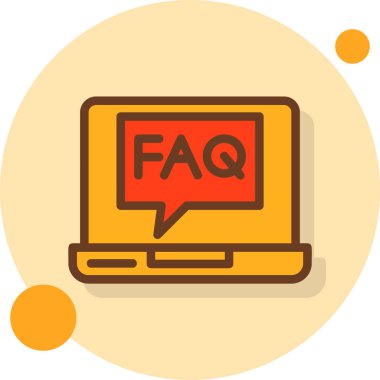 FAQ vektör düz renk simgesi