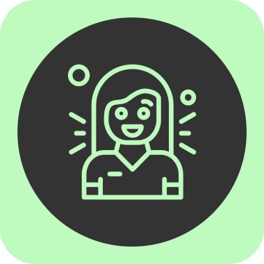 kadın avatar simgesi, vektör illüstrasyonu