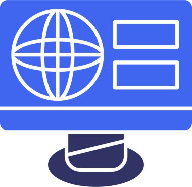 - İnternet. Web simgesi basit illüstrasyon