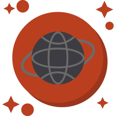 düz biçimli uzay gezegeni simgesi