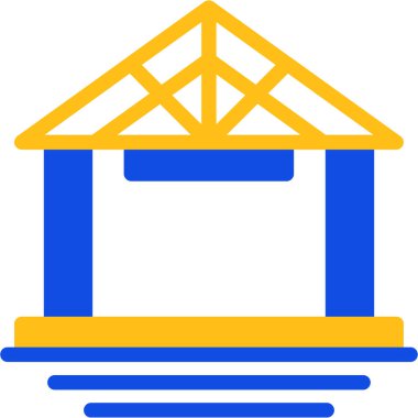 Bina. Web simgesi basit illüstrasyon