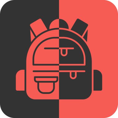 sırt çantası simgesi, vektör, illüstrasyon